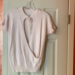 Pale pink Cashmere Moda International tie neckline